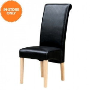 London Faux Leather Dining Chairs Black Set of 2 £83.99