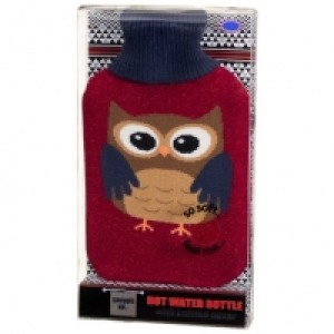 Knitted Design Hot Water Bottle - Owl