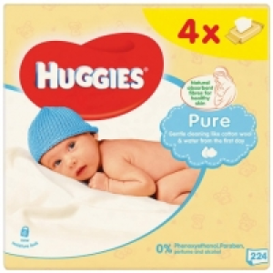 Huggies Pure Wipes 224 Wipes 4 x 56pk