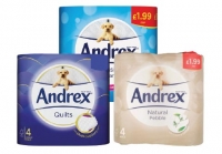 Budgens  Andrex Toilet Tissue Natural, White, Quilts