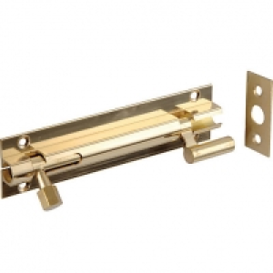 Wickes Necked Barrel Door Bolt Polished Brass 152mm
