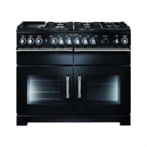 Rangemaster Excel 110 Dual Fuel Cooker Black & Chrome