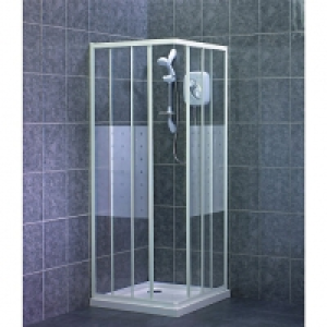 Wickes Corner Entry Shower Enclosure with White Frame £154.69