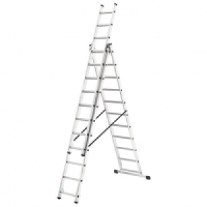 Hailo 12 Rung Combination Ladder with Stabiliser Bar