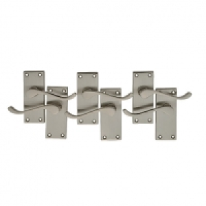Wickes York Victorian Scroll Latch Handle Set Satin Nickel F £29.99