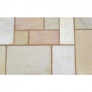 Marshalls Indian Sandstone Textured Buff Multi Paving Slab C