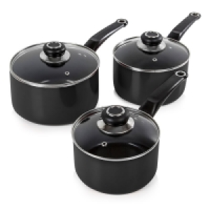 RobertDyas  Morphy Richards Equip 3-Piece Saucepan Set - Black