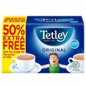 TETLEY TEA 160 TEA BAGS + 50% FREE