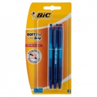 Poundland  Bic Soft Feel Ball Pen With Grip 3 Pack Blue