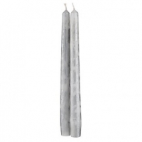 Poundland  Christmas Taper Candle Silver 2 Pack