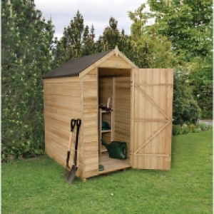 Wickes Overlap Pressure Treated Apex Shed No Windows 4x6