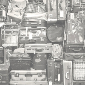 ohpopsi Luggage Wall Mural Black & White X-large