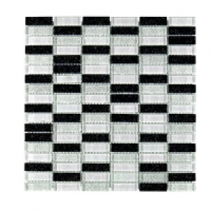 Wickes Glitter Black & Silver Glass Mosaic Tile Sheet 300 x  &pound;9.99