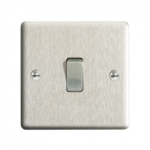 Wickes Brushed Steel 10A Single Switch - Brushed Steel 2 Pac £5.99
