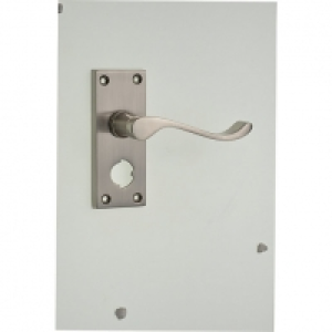 Wickes York Victorian Scroll Privacy Handle Satin Nickel Fin