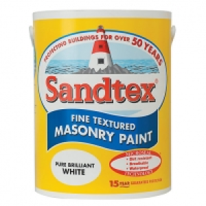 Sandtex Textured Masonry Pure Brilliant White 5L &pound;27.99