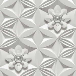 Marcel Wanders Wall Flower Decorative Wallpaper White & Grey &pound;20.99