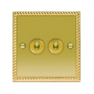 Wickes 10A Toggle Light Switch 2 Gang 2 Way Polished Georgia £9.99