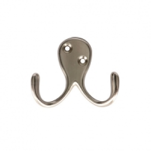 Wickes Two Prong Hook Satin Nickel £2.69