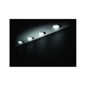 Wickes Ella White LED Under Cabitnet Light Kit Chrome 4 Pack £29.99