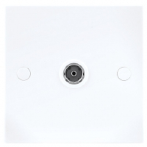 British General Single TV Coaxial Aerial Socket White £2.99