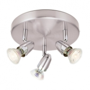 Wickes Bullet LED Triple Plate Spotlight Brushed & Polished