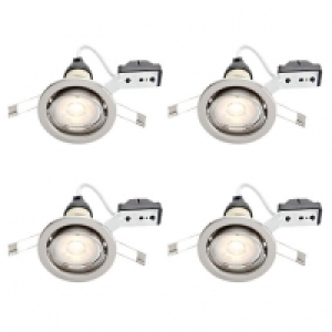 Wickes LED Tilt Downlights Brushed Chrome Finish 4 Pack £23.99
