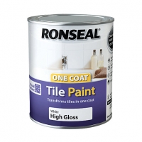 Wickes  Ronseal One Coat Tile Paint Gloss White 750ml