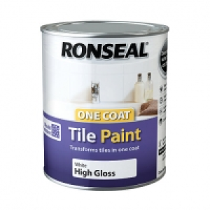 Ronseal One Coat Tile Paint Gloss White 750ml