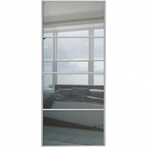 Wickes Sliding Wardrobe Door Silver Framed Four Panel Custom £289.00