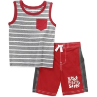Walmart  Healthtex Baby Toddler Boy Graphic Tank and Shorts 2-Piece O