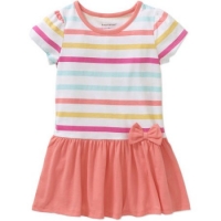 Walmart  Healthtex Baby Toddler Girl Essential Knit Drop Waist Dress