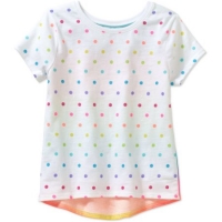 Walmart  Garanimals Toddler Girl Short Sleeve Striped Print Hi-Lo Tee