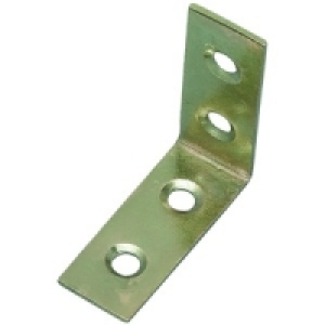 Wickes 38mm Brass Plated Angle Bracket Pack 4
