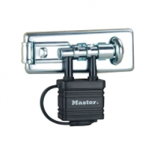 Master Lock 471EURD Hardened Steel Hasp with Integrated Weat