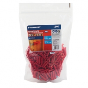 Rawlplug Uno Plug and Screw 6mm Red Pack 500