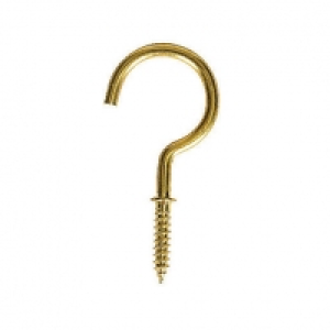 Wickes Shouldered Cup Hooks Brass 38mm 10 Pack