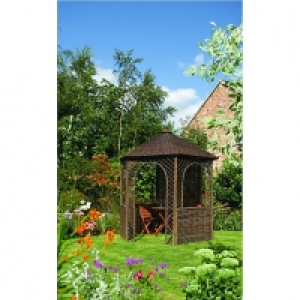 Rowlinson Willow Gazebo 6 Sided 2.7 x 2.5 x 2.2m Brown