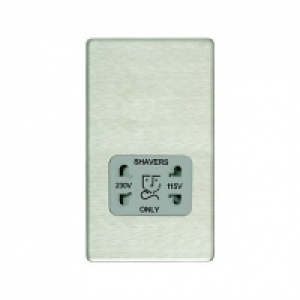 Wickes Dual Voltage Shaver Socket 2 Gang Brushed Screwless F £26.99
