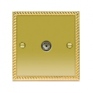 Wickes Coaxial Socket 1 Gang Georgian Brass £10.49