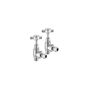 Wickes Cross Head Angled Radiator Valves - Chrome
