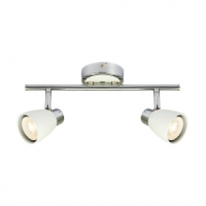 Wickes Major LED 2 Bar Spotlight Matt White & Chrome £24.99