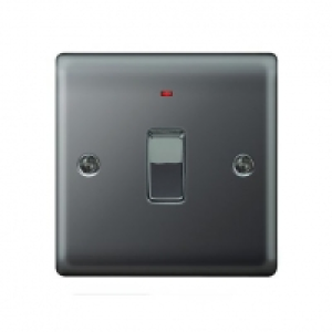 Wickes 20A Light Switch + LED 1 Gang Black Nickel Raised Pla £12.99