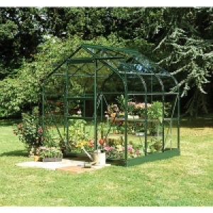 Halls Supreme Greenhouse with Toughened Glass Green 6x6