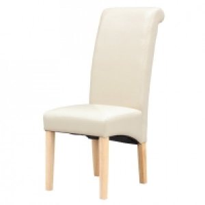 London Faux Leather Dining Chairs Cream Set of 2 £83.99
