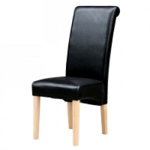 London Faux Leather Dining Chairs Black Set of 2 £83.99