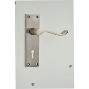 Wickes York Victorian Scroll Lock Handle Satin Nickel Finish &pound;12.99