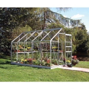 Halls Greenhouse Aluminium with Hort Glass with Base 6x10