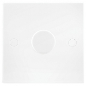 Wickes Push Dimmer Switch 1 Gang 2 Way 400W Square Edge Whit