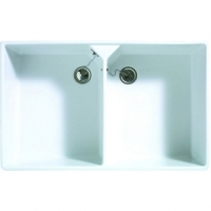 Wickes Butler 2 Bowl Kitchen Sink Ceramic White £379.00